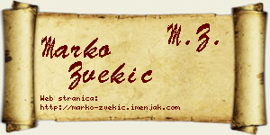 Marko Zvekić vizit kartica